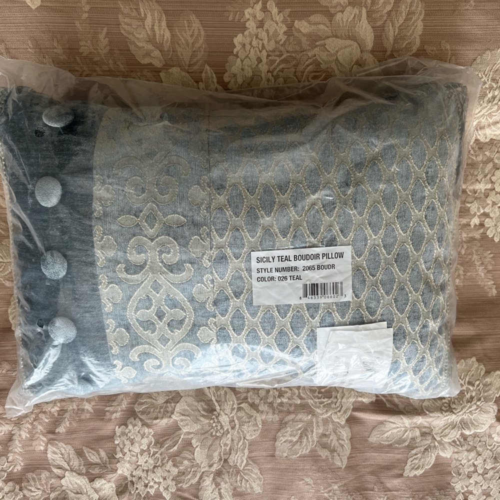 J. Queen New York Boudoir Pillow - Sicily Teal